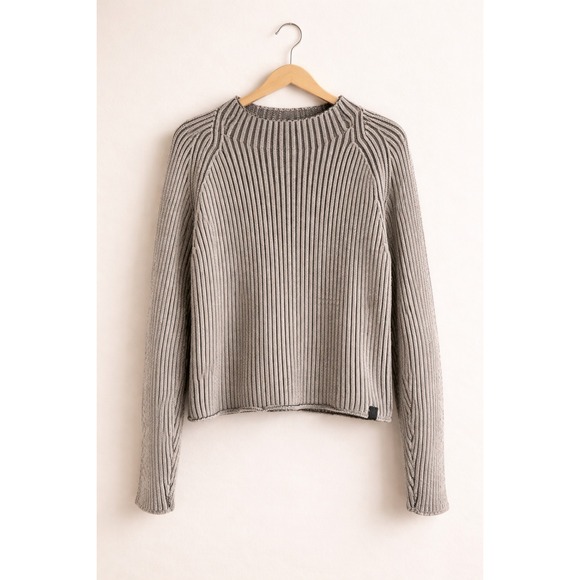 Lululemon Sweaters - Lululemon Alpaca‎ Wool Blend Ribbed Sweater Womens Size 12 Grey Black LW3GKGS
